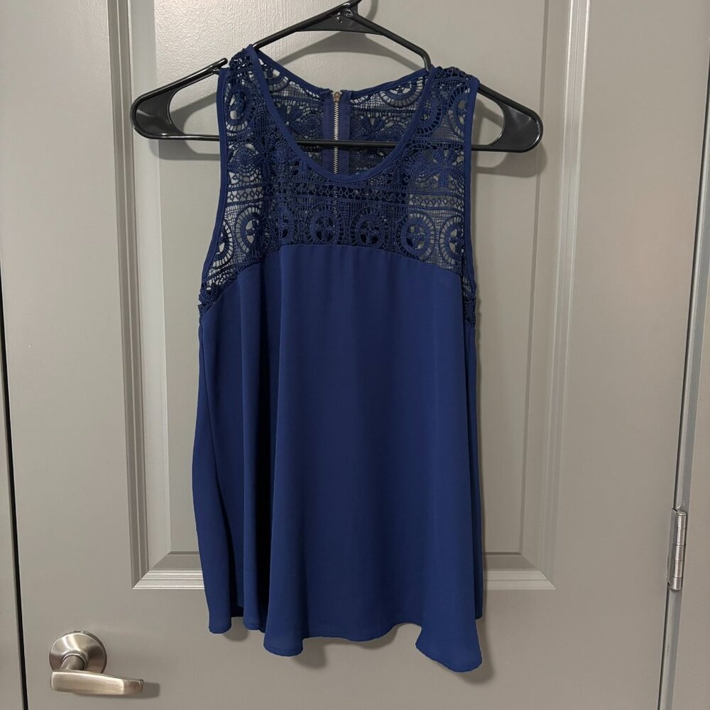 Deep Blue Lace Detail Tank